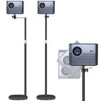 POLESTO Beamer ständer Projektor Halterung, Beamer Halterung Höhenverstellbar von 90-126cm mit 360°Winkelrotation, Platzsparend, Tragkraft bis zu 5kg, Kompatibel mit Beamern, Kameras, Handyhalterungen