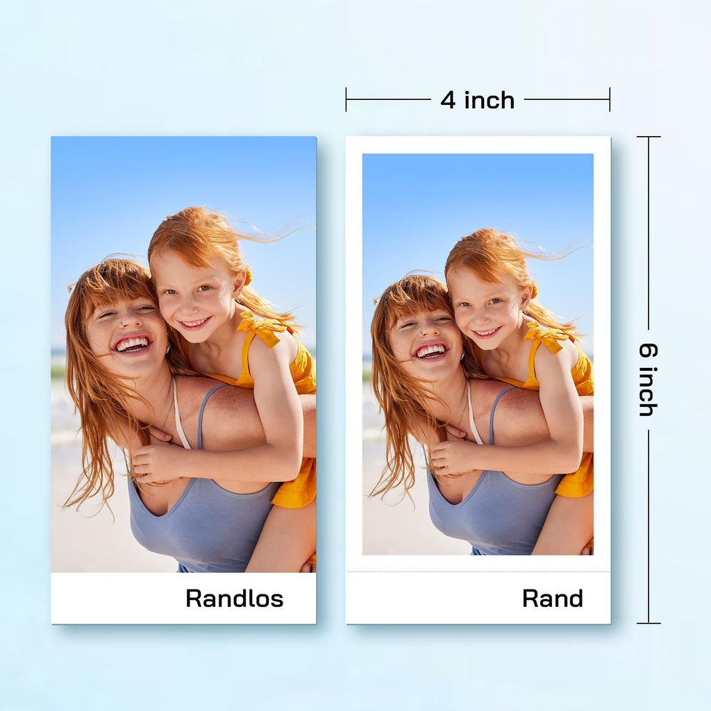 WOLFANG Fotodrucker, Sofortbilddrucker mit 54 Blatt (4 x 6 Zoll), unterstützt WLAN-Verbindung, kreative Fotobearbeitungs-Apps, für iOS/Android-Smartphone