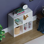 Vida Designs Durham Cube Bücherregal Aufbewahrung Organizer Wohnzimmer Bücherregal Home Office Möbel (4 Würfel, weiß)