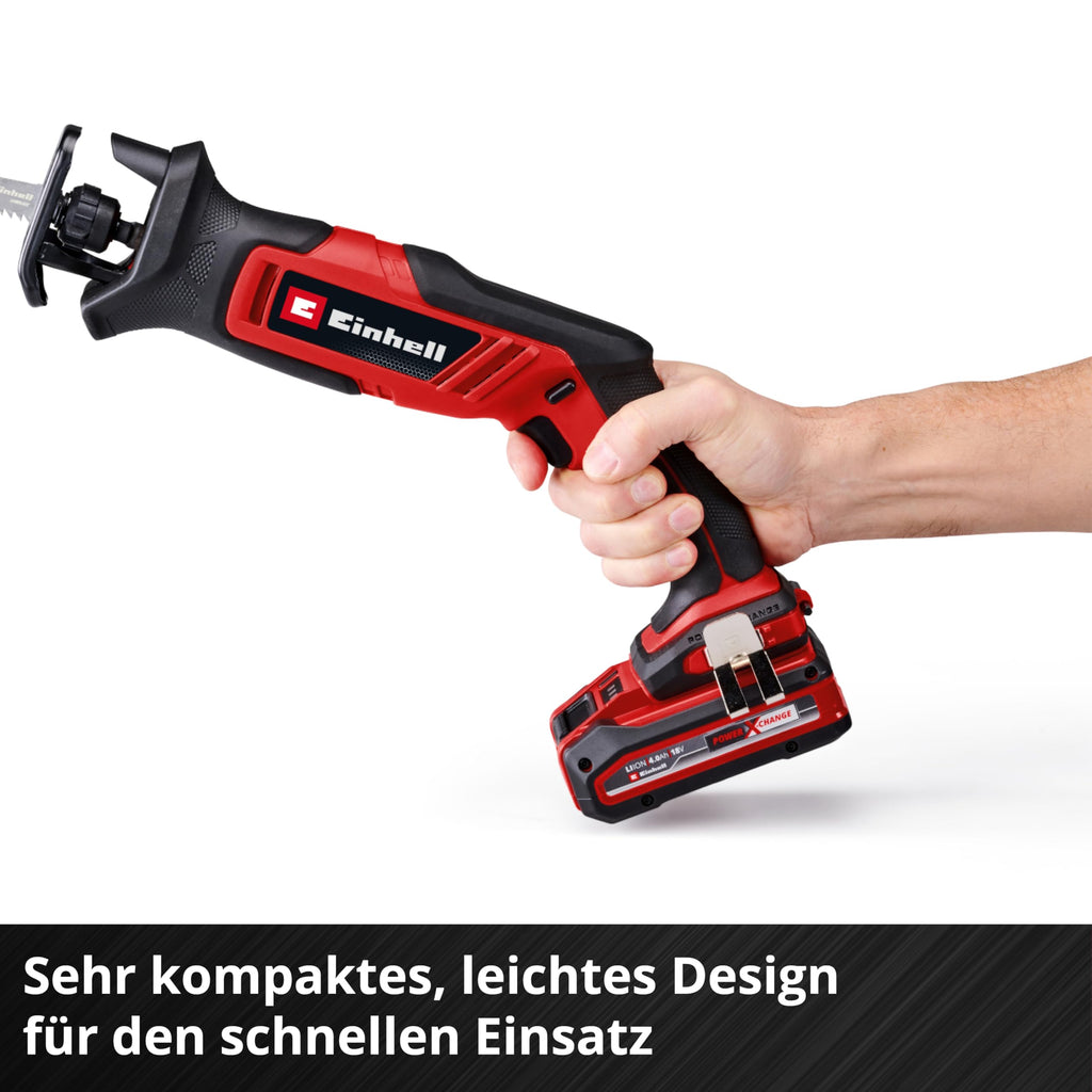 Einhell Akku-Universalsäge TE-AP 18/13 Li-Solo Power X-Change (18 V, 13 mm Hubhöhe, 50 mm Schnitttiefe Holz, handliches Design, inkl. Zubehör, ohne Akku)