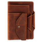 Londo Echtleder Portfolio – Schreibmappe mit Notizblock & Druckknopfverschluss für Business, Büro & Reisen