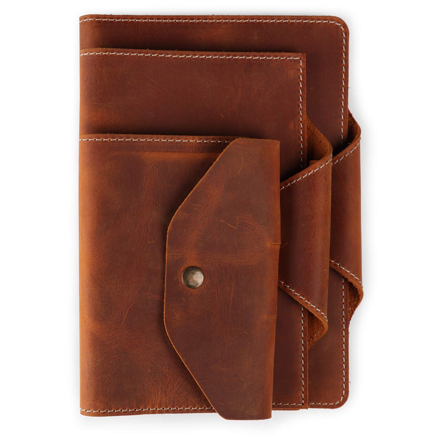 Londo Echtleder Portfolio – Schreibmappe mit Notizblock & Druckknopfverschluss für Business, Büro & Reisen