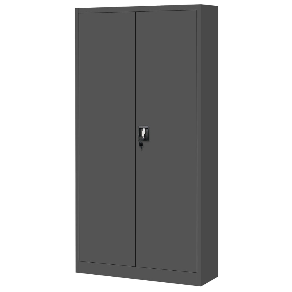 Jan Nowak Metallschrank Jan 185 x 90 x 40 cm - Metall Aktenschrank Abschließbar mit 2 Türen, Mehrzweckschrank mit 5 Ebenen, Büroschrank aus Stahlschrank mit Pulverbeschichtung - Anthrazit