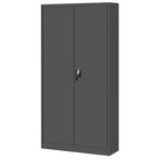 Jan Nowak Metallschrank Jan 185 x 90 x 40 cm - Metall Aktenschrank Abschließbar mit 2 Türen, Mehrzweckschrank mit 5 Ebenen, Büroschrank aus Stahlschrank mit Pulverbeschichtung - Anthrazit