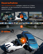 VANTRUE N4 Pro 3 HDR 4K+ 1080P+ 1080P STARVIS 2 Dashcam Auto, 5G WiFi PlatePix™ Dash Cam GPS 360° Puffer Parküberwachung Auto Kamera, IR Nachtsicht, Sprachbefehl, Privatsphäremodi, 2.45” 1TB Max