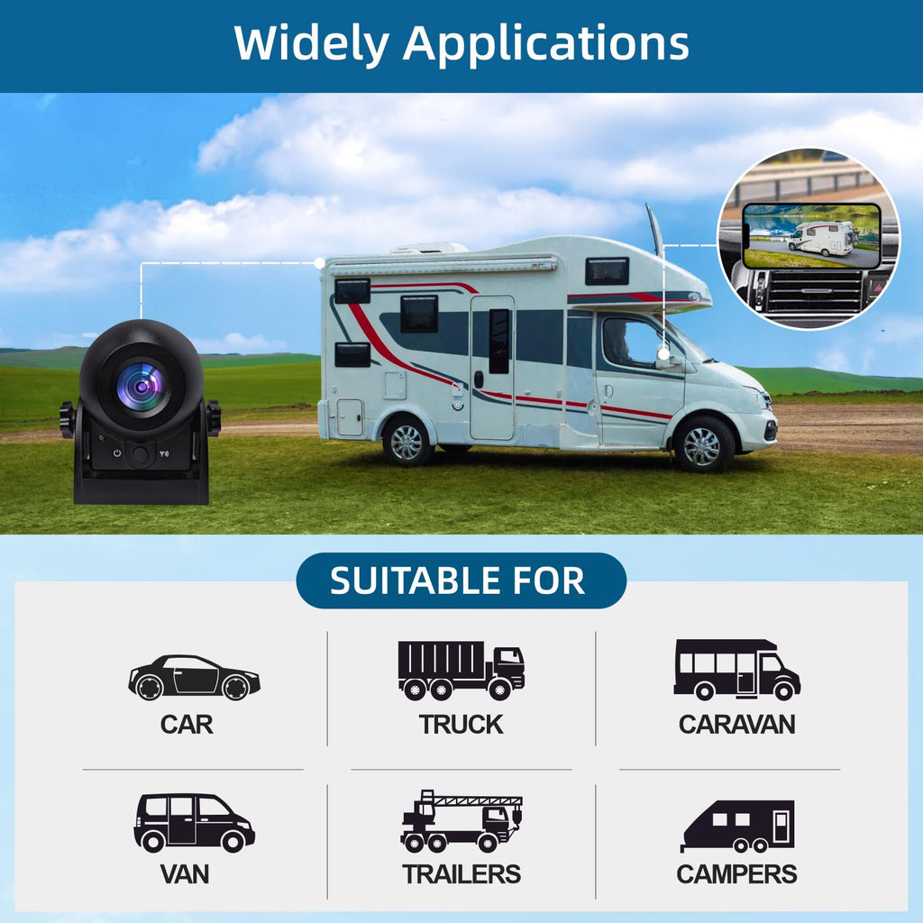 Uzone Rückfahrkamera Kabellos,Nachtsicht,IP68 Wasserdicht,Magnetisch,WiFi Rückfahrkamera Auto Smartphone APP für iPhone und Android,rückfahrkamera kabellos akku für Wohnwagen,Hitch,Pferdeanhänger