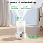 Homvana Luftbefeuchter Schlafzimmer Top-Fill, 3.6L 360°Cool Mist 34H Dauerhaft, Ruhig 16dB (SilentSpary Tech) Klein, Luftbefeuchter Pflanzen, Growtent, Pflanzenbefeuchter, Humidifier Plants (Klar)