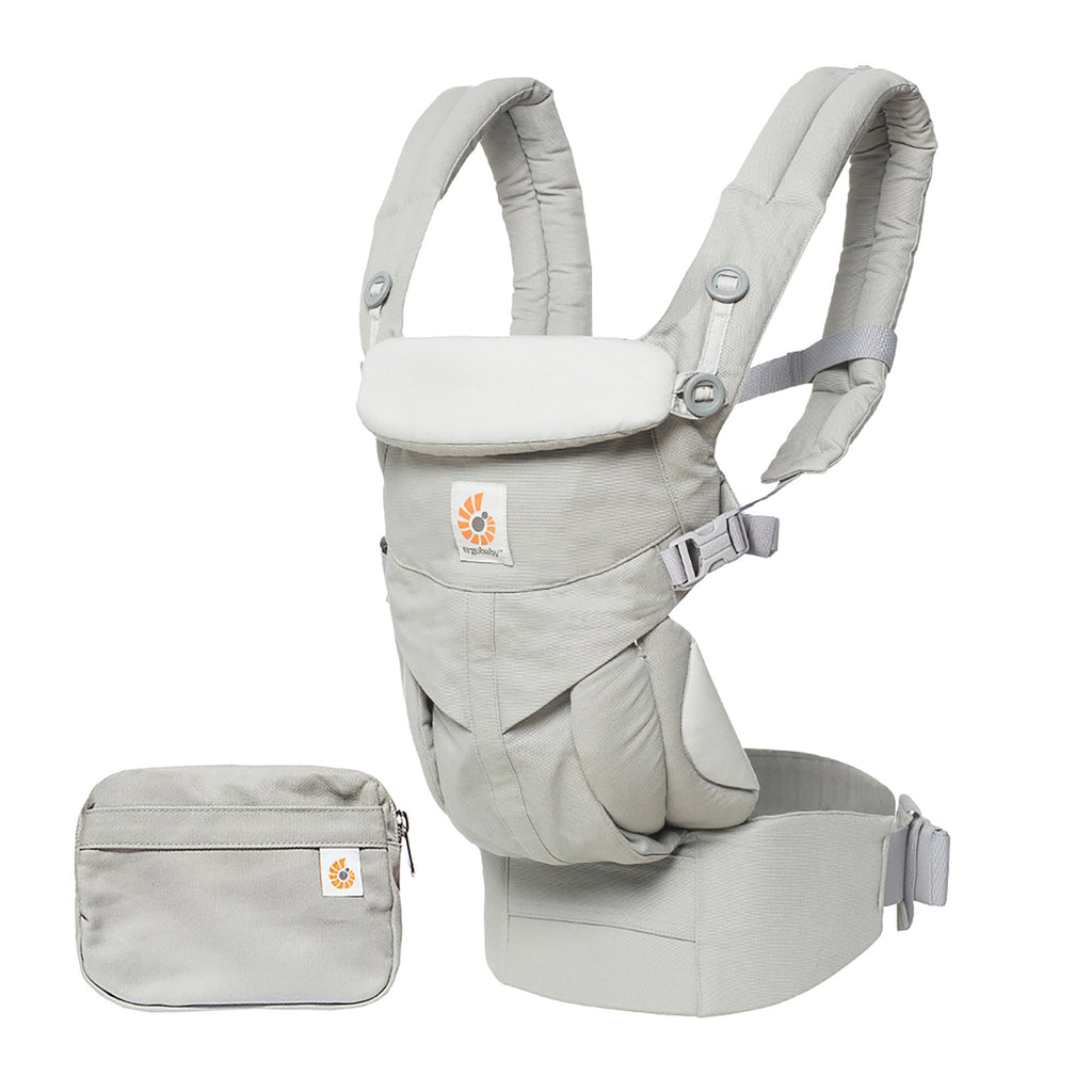 Ergobaby Omni 360 4-Positionen Babytrage für Neugeborene ab Geburt bis 20kg, 4-in-1 Kindertrage Tragesystem, Pearl Grey