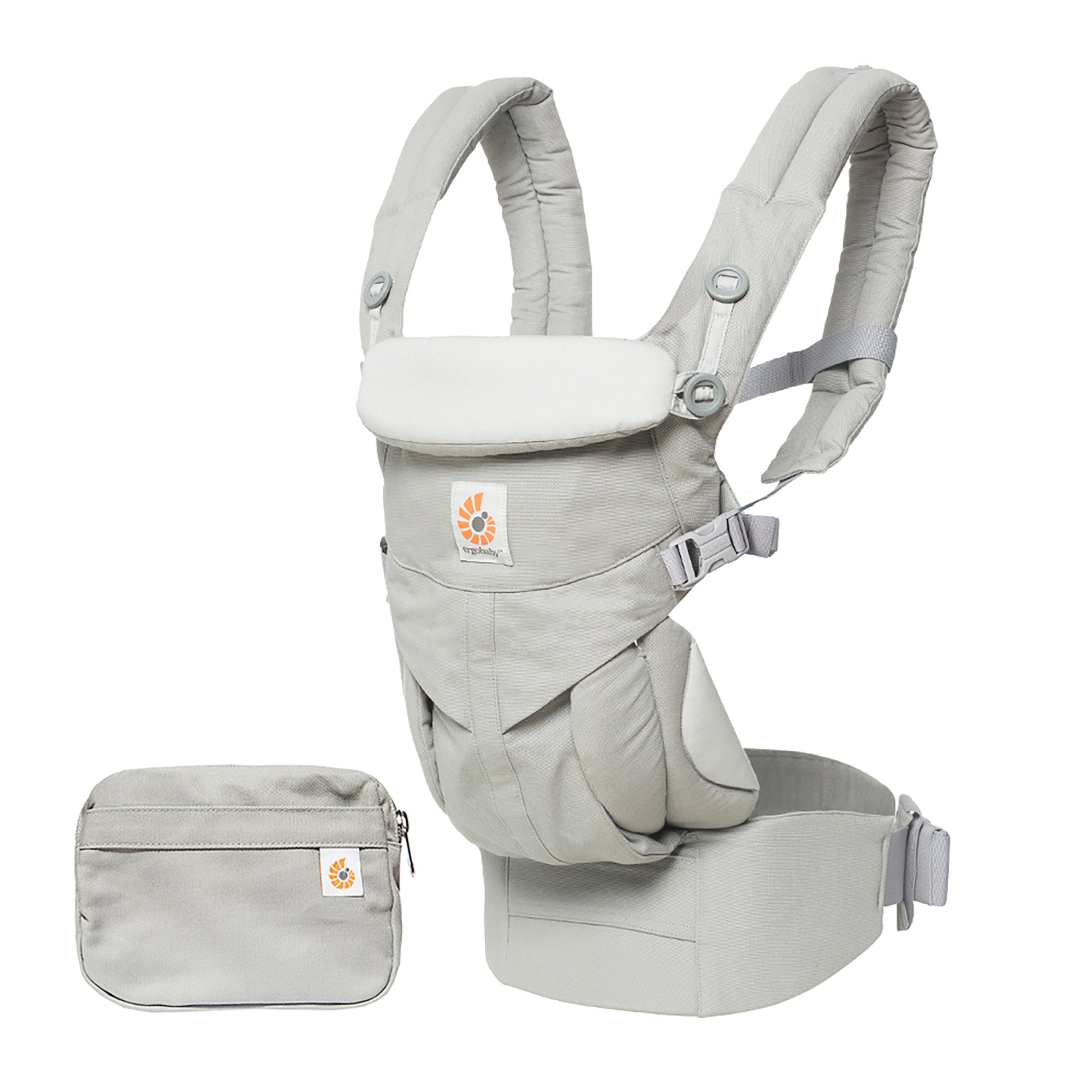 Ergobaby Omni 360 4-Positionen Babytrage für Neugeborene ab Geburt bis 20kg, 4-in-1 Kindertrage Tragesystem, Pearl Grey