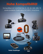 VANTRUE 5 Stufen 11,5 Ft USB-C Hardwire-Kit mit Acc für alle Dashcams, 6 Aufnahmezeiteinstellungen, 12V-24V zu 5V, 24Std. Parkmodus, kompatibel mit USB-C Dashcam