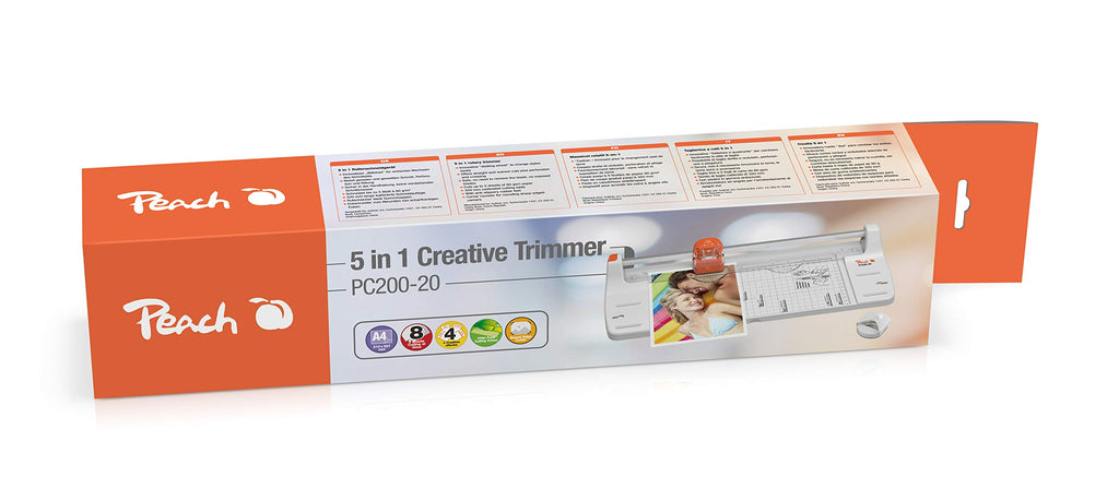 Peach 5 in 1 Kreativ Rollenschneider - 4 Schnittarten inkl. praktischer Eckenrunder - bis A3 Format - bis 10 Blatt - PC200-20
