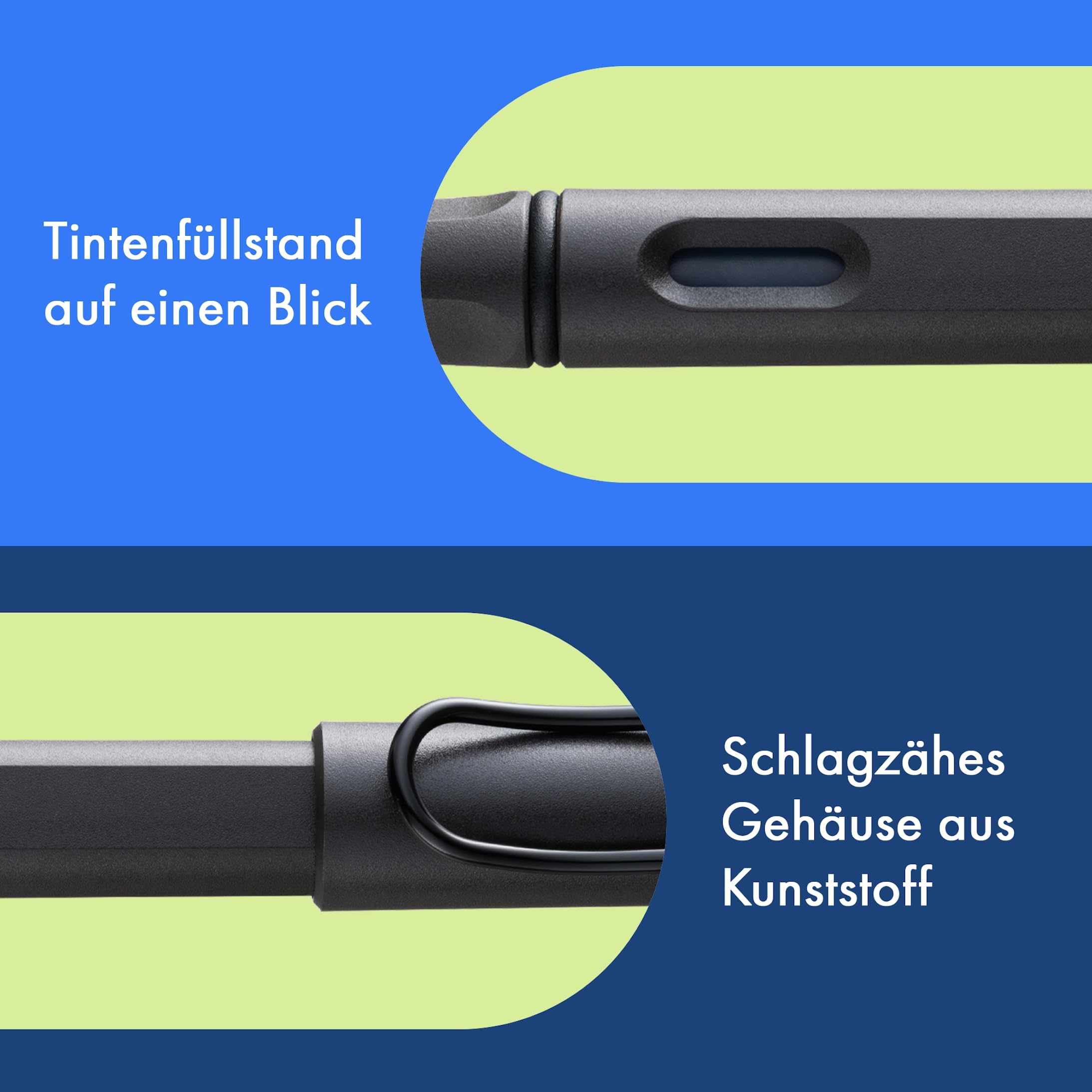 Lamy safari umbra Füller - Füllhalter mit ergonomischem Griff & schwarzer Stahlfeder in Strichbreite M - robuster ASA-Kunststoff - inkl. Tintenpatrone T 10 blau - Rechtshänder