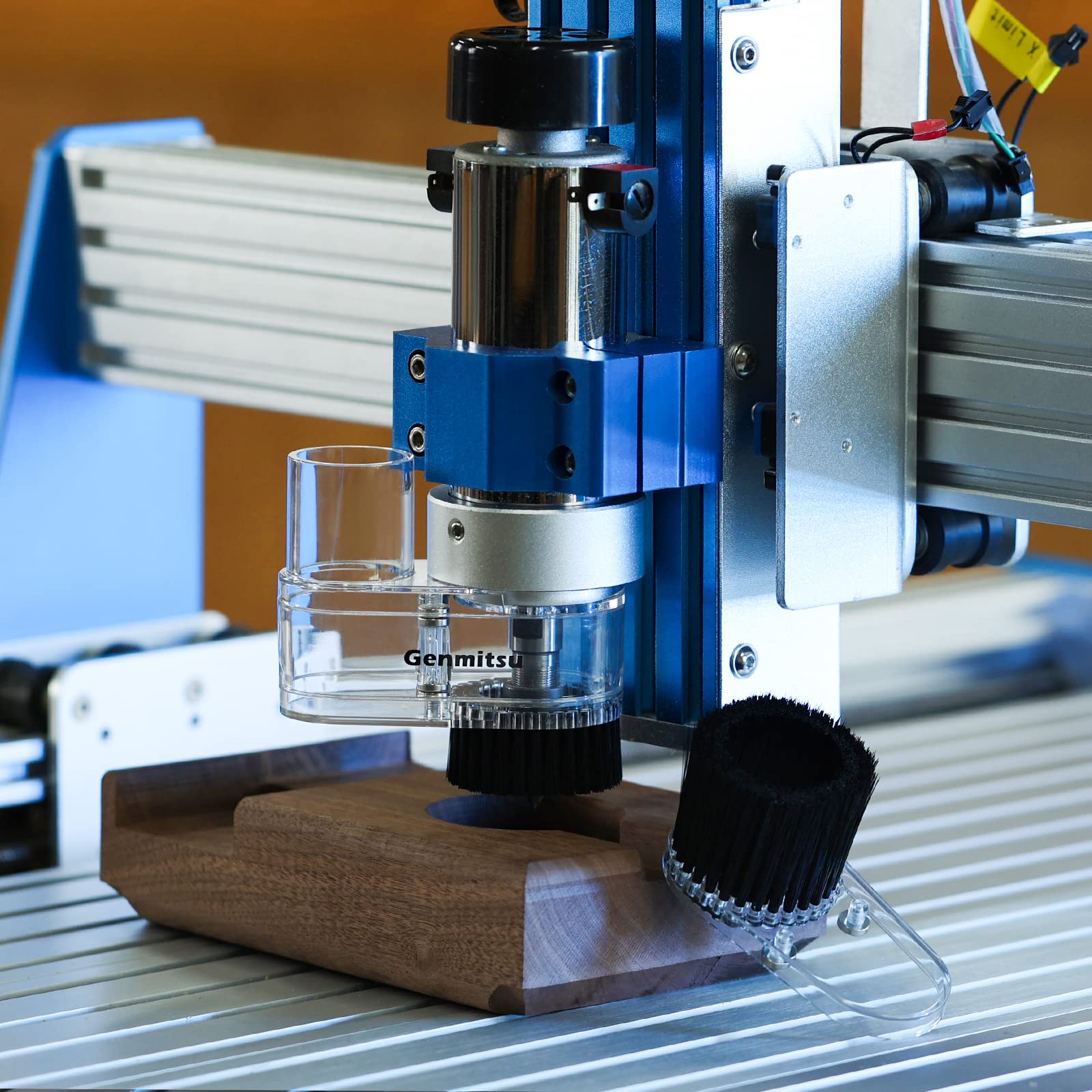 Genmitsu CNC ABS Staubschutzschuh für CNC Maschinen mit einem 52mm Durchmesser Motor, für die meisten 300W-500W Spindelmotoren, Außendurchmesser 38mm, Transparent