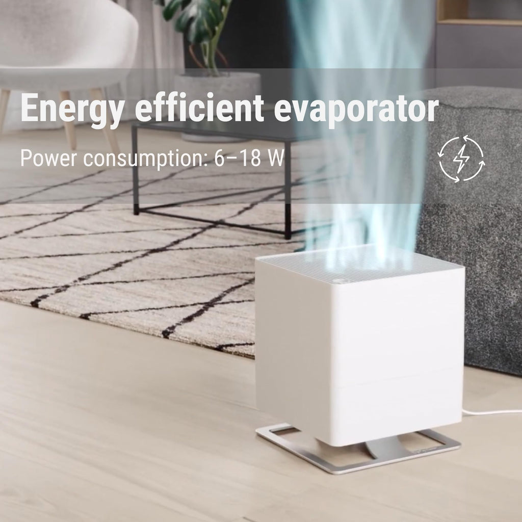 Stadler Form Luftbefeuchter Oskar mit Hygrostat / für Räume bis 50 m² / energiesparend / leise / dimmbare LEDs / Nachtmodus / für Duftstoffe geeignet / Auszeichnung ÖKO TEST 11-2018 / Farbe schwarz