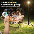 SYLSTAR Baustrahler LED mit Stativ, Akku Strahler mit Fernbedienung &Teleskopständer (2.65M), 3000LM Ultra Bright, 3CCT Dimmbar, 6000mAh Batterie Baustellenlampe für Werkstatt Sport Camping Notfälle