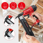 WORKPRO Druckluftnagler Drucklufttacker 2 in 1 inkl. 700 Klammern & Nagel, 9040/F50, max 7,1 bar Profi Druckluftpistole mit Sicherheitsnase für Werkstatt und Haus (Nägel bis 50mm, Klammern bis 40mm)