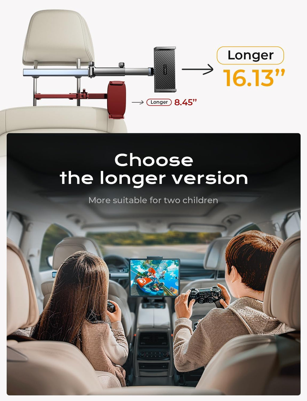 LISEN für iPad Tablet Halterung Auto Mitte, Universal Handyhalterung Auto Organizer Zubehör Innenraum Ausziehbare KFZ für Tablethalterungen Auto Reise Zubehör für iPad Air/Samsung/und 4,7-11 Zoll