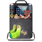 Termichy Rückenlehnenschutz Auto kinder,Auto Organizer,Organizer Auto Rücksitz kinder, Wasserdichtes Plane Kick-Matten-Schutz für Autositz zurück mit große Aufbewahrungstasche (1 Stück,Schwarz)
