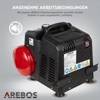 Arebos 6L Druckluftkompressor 1200W | 180 L/min Saugleistung | 8 bar Kompressor inkl. 13-tlg. Druckluft-Werkzeug-Set | Ölfrei & leise | Abschaltautomatik | Kompakt, mobil & robust | inkl. 2 m Kabel