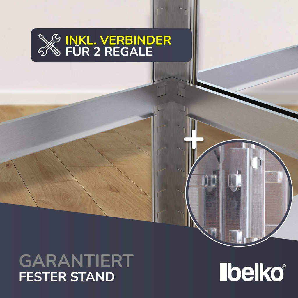 Panorama24 Belko Schwerlastregal 2er Set Lagerregal 180 x 90 x 40 cm, 2 Stück, Kellerregal, Steckregal, Werkstattregal belastbar bis 875kg