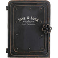 Kare Design Schlüsselkasten Safe, Schwarz, Schrank, Vintage Safe, mit 6 Haken, Stahl, Klein, 31x24x13 cm (H/B/T)