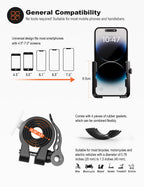 Grefay Fahrrad Handyhalterung【1s-Sperre】 Handyhalter Motorrad Vibrationsgedämpft Handy Fahrradhalterung Universal Lenker Halter für iPhone 16 15 14 13 Pro Max Plus, Samsung S24, Smartphone (Grau)
