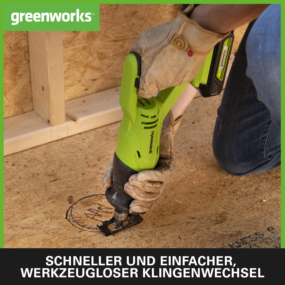 Greenworks GD24RS Akku Säbelsäge mit bürstenlosem Motor, 2700spm, 28 mm Hublänge, OHNE 24V Akku & Ladegerät, 3 Jahre Garantie