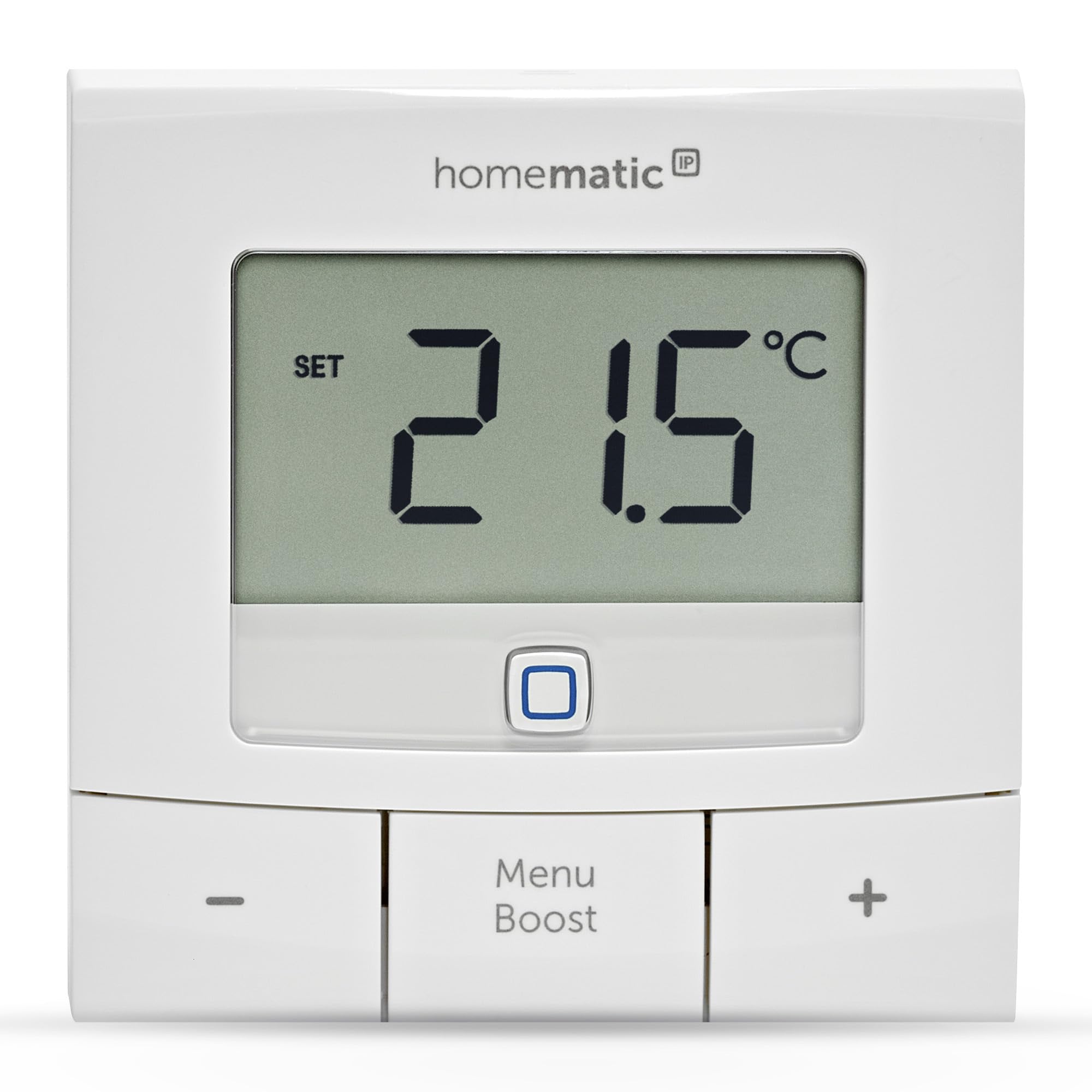 Homematic IP Smart Home Wandthermostat – Basic, digitales Thermostat für Heizkörper mit/ohne App, Alexa, Google Assistant, Temperaturmessung, Energie sparen, 154666A0