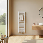 EMKE Badheizkörper Gerade 1800x600 mm - Handtuchheizkörper mit Mittelanschluss, Effizienter Handtuchwärmer Handtuchtrockner Heizkörper für Bad, Weiß, 860W