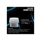 SIMPLEX-Schonhammer, Gummikomposition, mit Standfuß/Superplastik; mit Tempergussgehäuse und hochwertigem extra kurzen Holzstiel | D=80 mm/Stielausführung=extra kurz | 3027.282