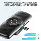AGPTEK Freisprecheinrichtung für Auto, Bluetooth 5.0, integriertes Mikrofon, mit Clip für GPS, Musik, TF-Kartenslot, automatische Wiederverbindung, Lautsprecher, IOS Siri & Google Assistant, Schwaz