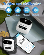 Phomemo M220 Etikettendrucker Bluetooth, Tragbarer Etikettiergerät Bluetooth Thermo Label Printer für Barcode,Einzelhandel,kleine Unternehmen,mit Telefonen & PC-System Weiß