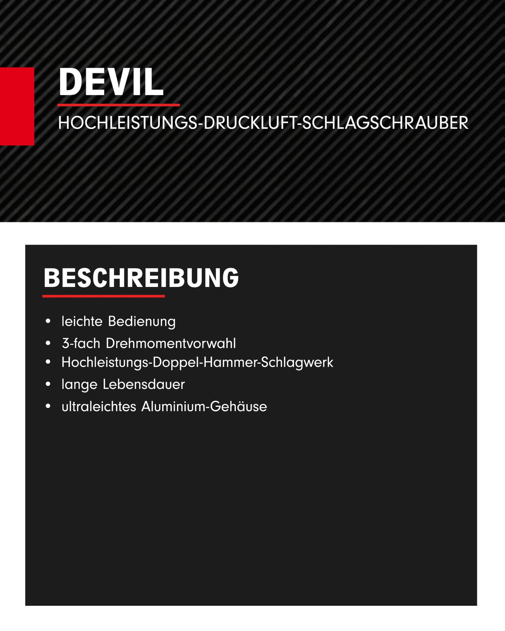 KS Tools Schlagschrauber Druckluft THE DEVIL 3/4" 515.3400 2000Nm I Druckluft Schlagschrauber in 3-Stufen einstellbar 1290, 1010, 660 Nm I Hochleistungs-Doppel-Hammer-Schlagwerk