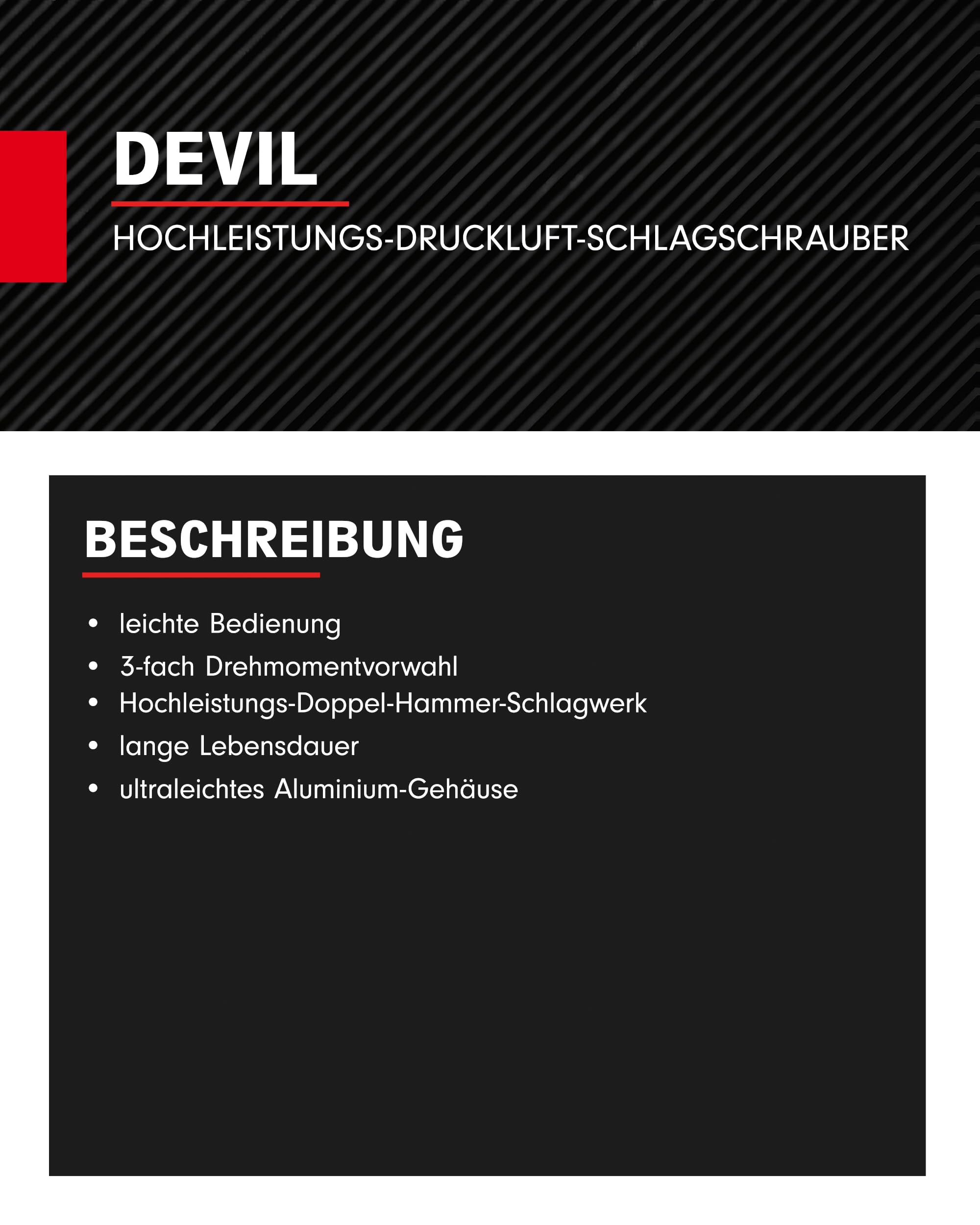 KS Tools Schlagschrauber Druckluft THE DEVIL 3/4" 515.3400 2000Nm I Druckluft Schlagschrauber in 3-Stufen einstellbar 1290, 1010, 660 Nm I Hochleistungs-Doppel-Hammer-Schlagwerk