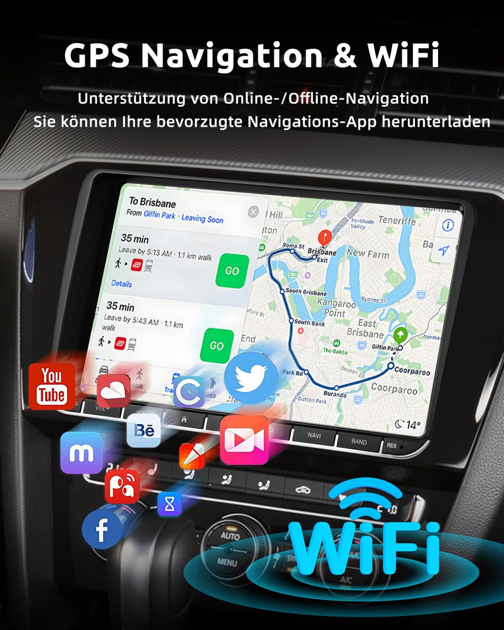 Essgoo 4+64G Autoradio Carplay 9 Zoll Android 14 Wireless Auto Radio Für VW Golf 5 6 Touran B6 EOS Tiguan Polo mit Bluetooth GPS RDS Navi Mirror Link FM SWC