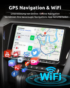 Essgoo 4+64G Autoradio Carplay 9 Zoll Android 14 Wireless Auto Radio Für VW Golf 5 6 Touran B6 EOS Tiguan Polo mit Bluetooth GPS RDS Navi Mirror Link FM SWC