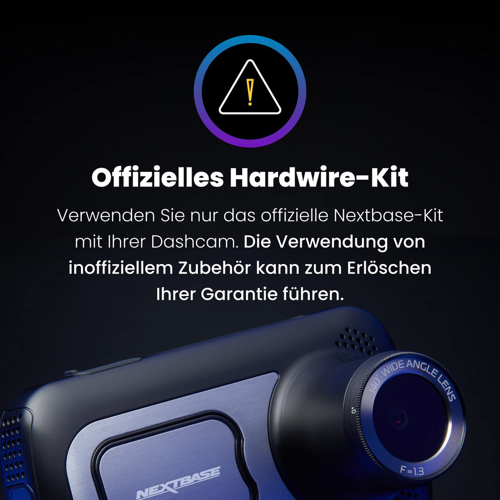 Nextbase Dash Cam Hardwire Kit, Festeinbau-Kabel für alle Dashcams der Nextbase Serie 2, Kabellänge 5m, zur Stromversorgung durch Anschluss an Sicherungskasten, einfaches Plug-and-Play