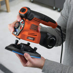 Black+Decker 4-in-1 Multischleifer (220W, mit Autoselect-Auswahl, werkzeuglosem Schleifplattenwechsel, mit Fingeraufsatz, im Koffer mit 17tlg. Schleifpapier-Zubehör-Set) KA280K