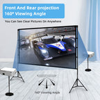 TOWOND Beamer Leinwand mit Stativ, Mobile Leinwand für Beamer 100 Zoll, Filmleinwand Indoor Projektor Tragbare Outdoor Kino, 16:9 HD Rear Front Projektion mit Tragetasche für Home Garten Party Nächte