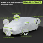 Favoto Autoabdeckung Vollgarage Auto Abdeckplane Staubdicht Wasserdicht Autohülle Autoplane Winter & Sommer für 400cm-435cm Schrägheck Auto 2.8kg