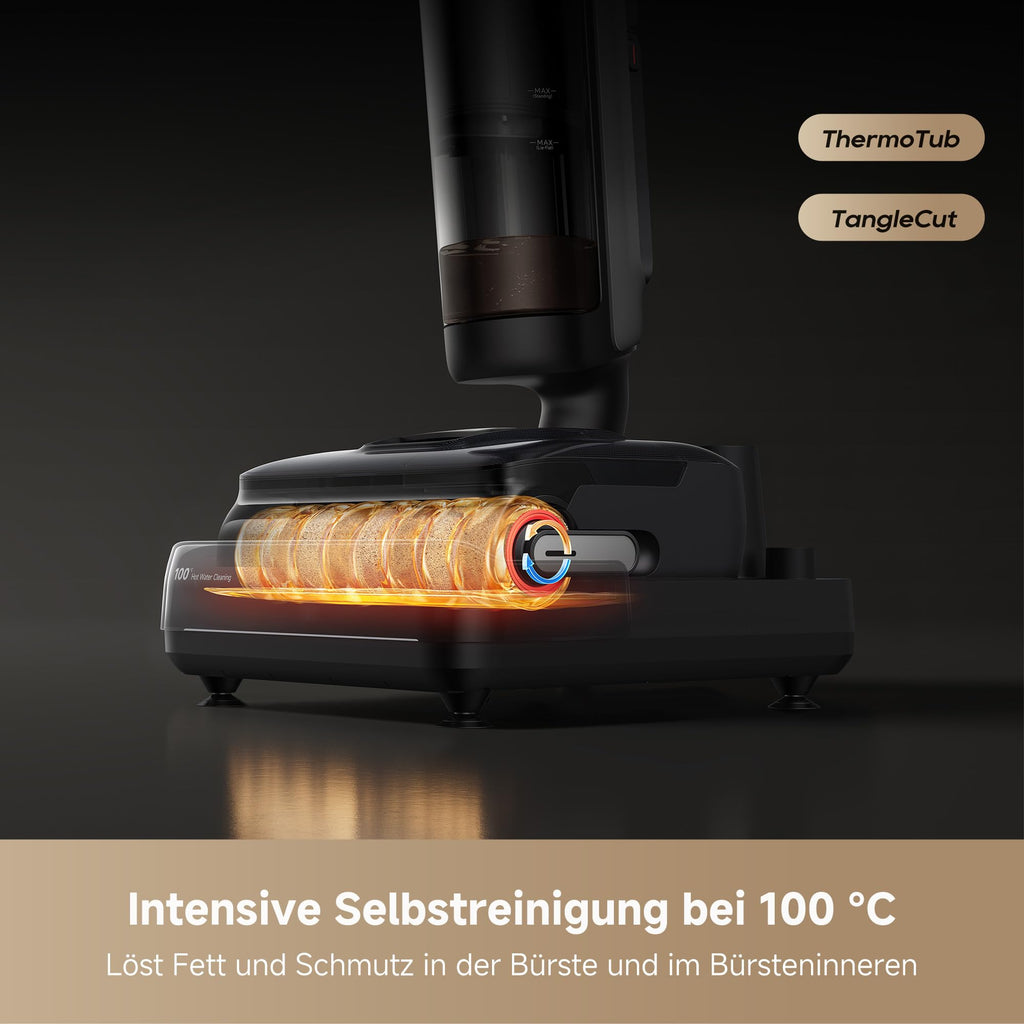 dreame H15 Mix 7-in-1 Nass- und Trockensauger, KI-Roboterarm, Kantenreinigung, 23.000 Pa Saugkraft, intelligente Dosierung, verhedderungsfrei, 100 °C Bürstenrein, 5 Min. 90 °C Trocknung, flach