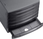 Rotho Quadra Schubladenbox / Bürobox mit 6 Schüben, Kunststoff (PS) BPA-frei, schwarz, (36.5 x 28.0 x 25.0 cm), Anthrazit