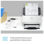 HP ScanJet Pro 3000 s4, Scanner, Einzelblattzufuhr, 50-Blatt ADF, USB 3.0, bis zu 4.000 Seiten täglich, Schnelleinstellungen