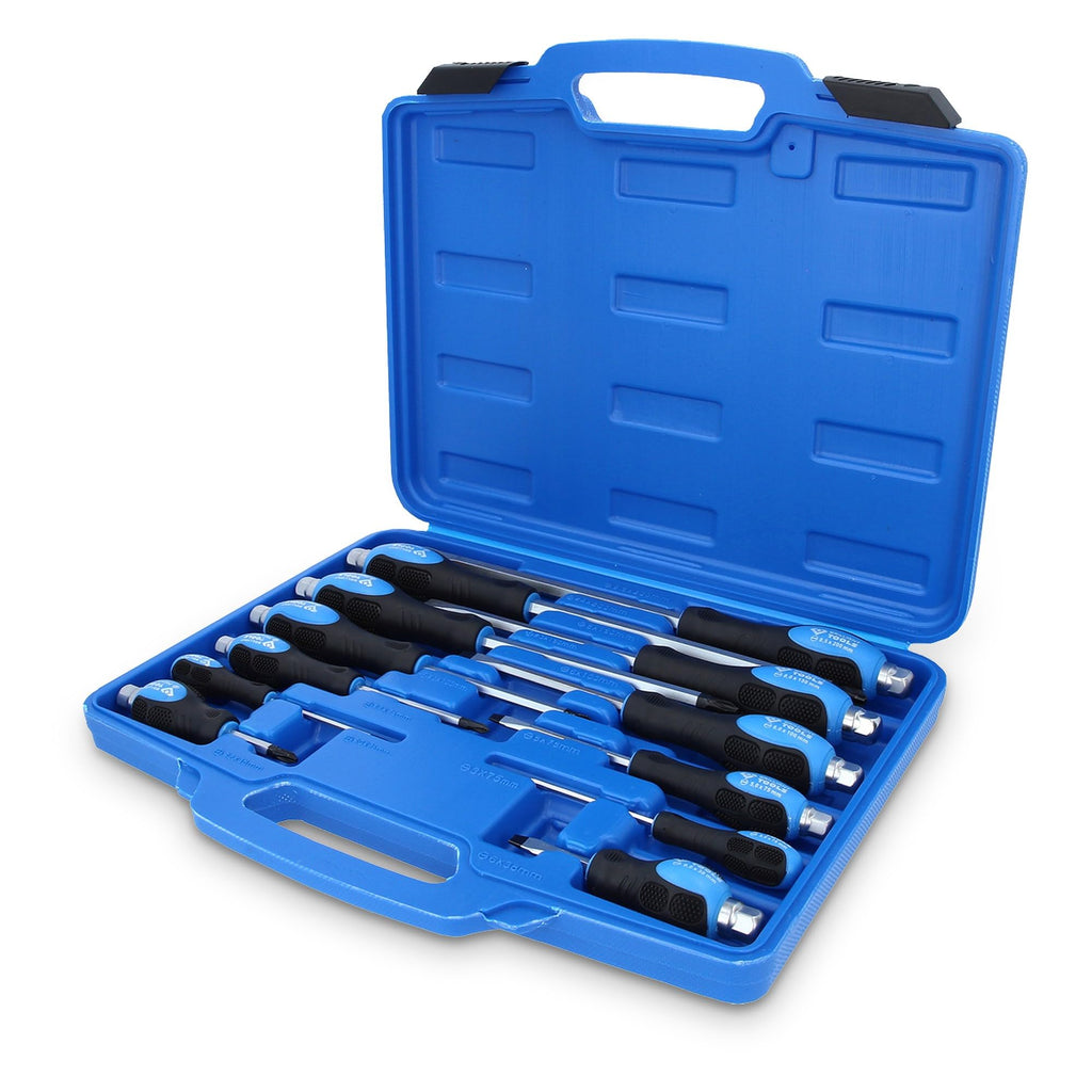 KS TOOLS Schraubendreher-Satz mit Schlagkappe 12-tlg, Schlitz, PH Phillips