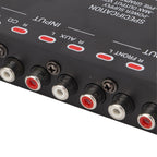 Auto-Equalizer mit 7-Band-Grafik-Equalizer 7-Band-Vorverstärker-Digital-Equalizer Auto-Audio-EQ Auto-Audio-Grafik-Equalizer Universeller Tiefpass 7-Band Variable Gain-Anpassung High-Level-Eingangs-EQ