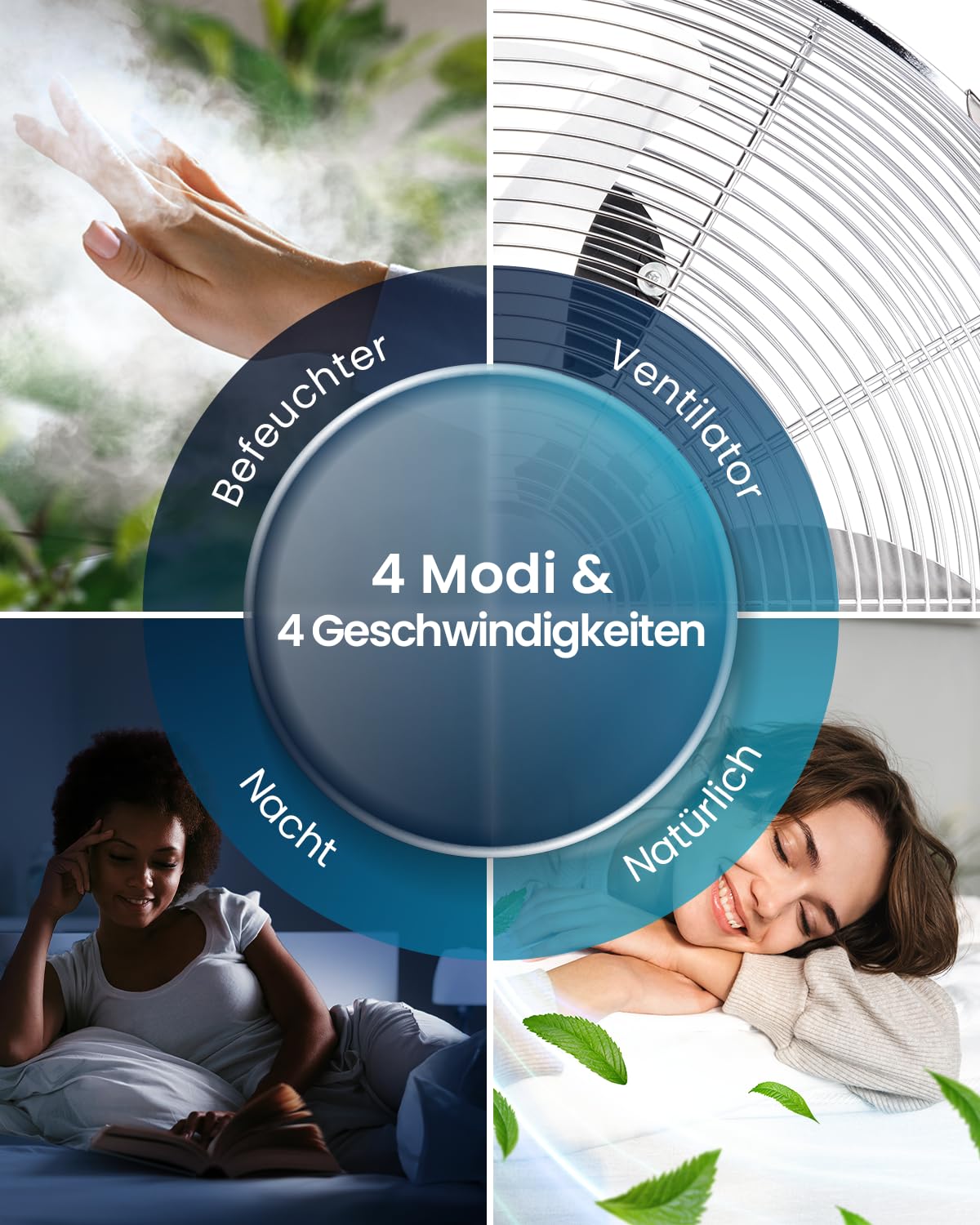 Pro Breeze OmniAir Turmventilator mit Wasserkühlung - Luftkühler mit Fernbedienung, 4 Modi, 4 Gebläsestufen - Ventilator leise - Mobile Klimaanlage ohne Abluftschlauch - Verdunstungskühler, 7L