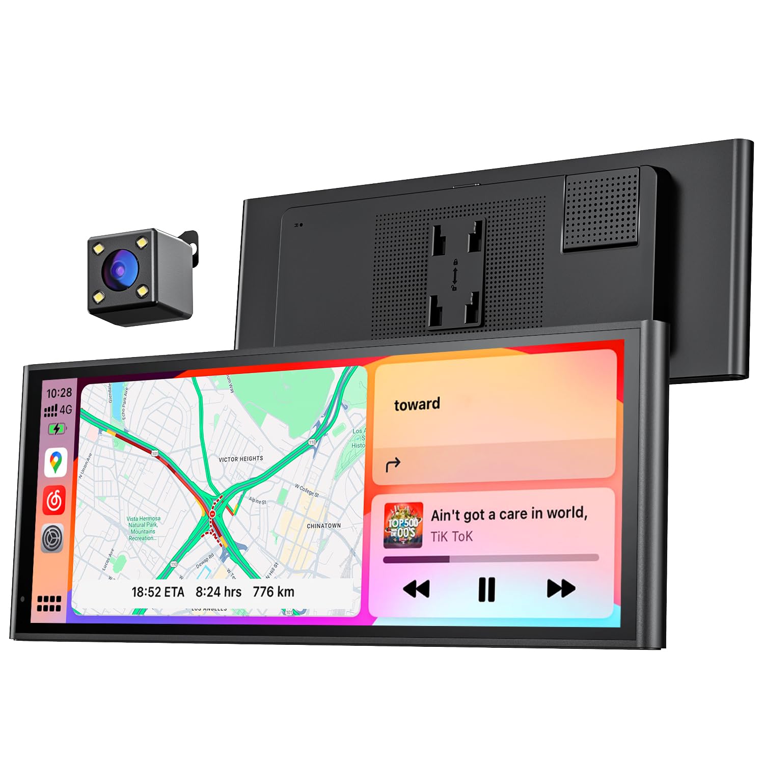Krunia 9,26" Drahtloses Tragbares CarPlay Display für Apple CarPlay & Android Auto, OTA-Updates, Rückfahrkamera, Mirror Link, Bluetooth 5.0, Sprachsteuerung, GPS-Navigation, FM