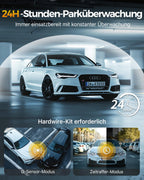 GKU 3-Kanal-Dashcam, 4K+1080P+1080P Dashcam Auto Vorne Innen Hinten mit 64GB SD Karte, GPS 5GHz WiFi, 3" IPS-Bildschirm, Super Nachtsicht,WDR,G-Sensor,Loop-Aufnahme,Parküberwachung,Max512GB