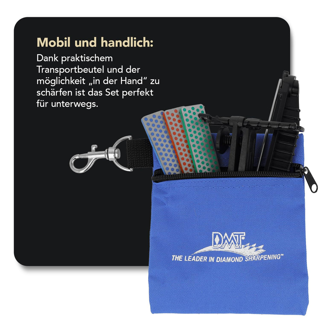 DMT Aligner Diamant Schleifsystem, Messerschärfer mit Schleifstein Extrafein und Fein, Geführtes Schärfen & konstanter Schleifwinkel, Inkl. Tasche, Made in USA, AKEFC