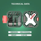 Bosch Accessories Bosch 34tlg. X-Line Classic Schrauber und Bohrer Set (Holz, Stein und Metall, Zubehör Bohrmaschine)